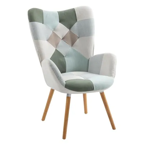MEUBLE Cosy Ohrensessel Relaxsessel mit Holzbeinen