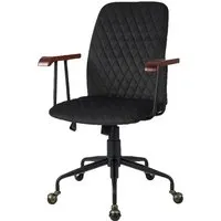 Costway Samt Bürostuhl Höhenverstellbar Drehstuhl Schwarz