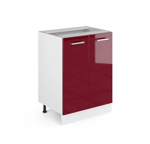 Vicco Schranksystem R-Line, Bordeaux Hochglanz/Weiß, 60 cm mit Türen - Schranksysteme, flexibles Design mit geräumiger Innenfläche und höhenverstellbaren Füßen für optimale Stabilität und Anpassung an jeden Raum.