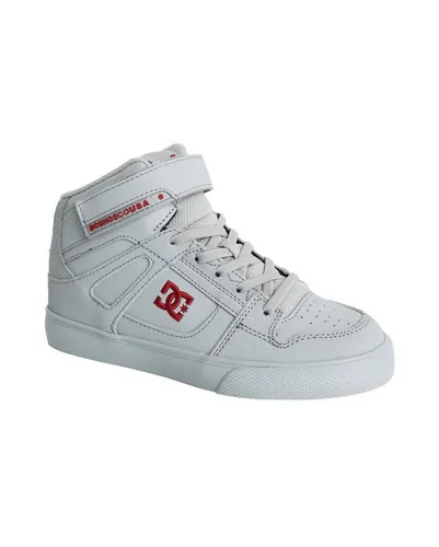 DC Shoes Pure High-Top Ev Sneaker, Grey/RED, 31 EU - Sneaker mit vulkanisierter Sohle für optimalen Grip, strapazierfähigen Nähten und atmungsaktivem Obermaterial für ganztägigen Komfort und Stil.