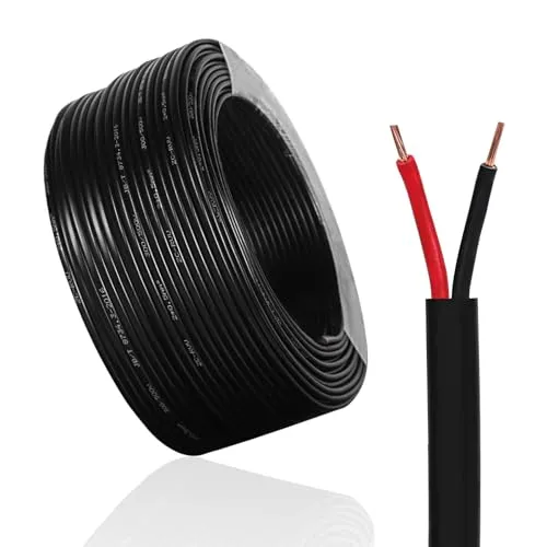 Qiping 2 Adriges Flach Fahrzeugleitung Kabel 20m, 12V 24V 2 Adriges Anhängerkabel LED-Rücklichter Verkabelung Kable mit Kabelquerschnitt 2X 0,75mm² Für Anhänger KFZ LKW RV