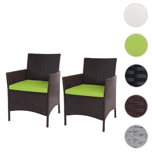 HW Gartensessel 2er-Set Poly-Rattan braun-meliert - Gartenmöbel-Set aus hochwertigem Rattan, ideal für Garten und Terrasse, sorgt für Komfort und Stil im Freien.