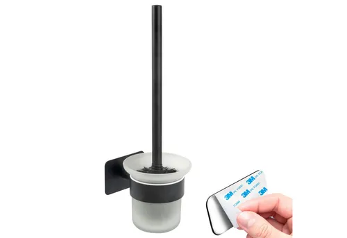 bremermann WC-Reinigungsbürste Bad-Serie PIAZZA BLACK TAPE - mit Klebepad, schwarz