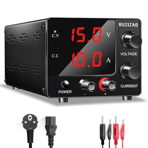RUZIZAO Kleines Labornetzteil 0~30V 0~10A 150W Fixed Leistung 3 Digit-Anzeige mit Encoder Einstellbar 30V 5A 15V 10A Labornetzgerät DC Regelbar Netzgerä Galvanik Labor DIY Labor DC-Stromversorgungen