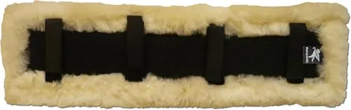 Engel Reitsport | Kammdeckel Unterlage aus Lammfell (Fahrsport) Stoff schwarz Fell med. Grösse 60x14cm (Kamde)