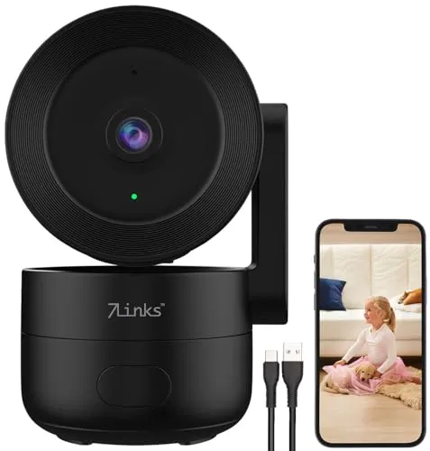 7links Elesion Kamera: WLAN-2K-Überwachungskamera, Pan/Tilt, Tracking, Sirene, Privat-Modus (IP Überwachungskamera, 2K Kamera, Funk Bewegungsmelder)
