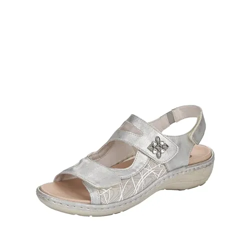 Remonte Damen D7647 Sandale - Wanderschuhe mit G Weite für optimalen Tragekomfort, auswechselbarem Fußbett und leichtem PU-Laufsohle. Praktischer Klettverschluss für schnelles An- und Ausziehen.