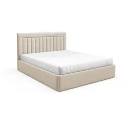 AN-MOEBEL4U Polsterbett BEZA I – Stilvolles Doppelbett mit Bettkasten - Elegantes Polsterbett mit integriertem Bettkasten für optimalen Stauraum. Das weich gepolsterte Kopfteil und der stabile Holzlattenrost sorgen für höchsten Komfort und Langlebigkeit. Ideal für jedes Schlafzimmer.