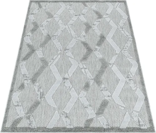 Teppich Läufer Wetterfest Grau 80x250 Boho-Design - Der stilvolle BAHAMA Outdoor-Teppich aus robustem Polypropylen ist ideal für Terrasse, Balkon oder Küche. Witterungsbeständig und mit modernem Boho-Design bringt er einen trendigen Look in Ihr Zuhause.