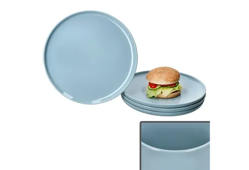 Ritzenhoff & Breker Jasper Speiseteller 4x Ø25,2cm Graublau - Hochwertige Steingut Essteller in elegantem Graublau, ideal für stilvolle Tischdekorationen und besondere Anlässe.