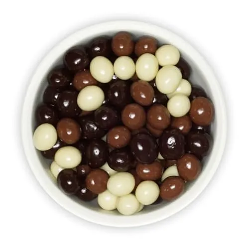 Schrader | SCHOKOLADEN-KAFFEEBOHNEN-MIX | Kaffeebohnen mit Schokolade Zartbitter Vollmilch Weiß | 250 g