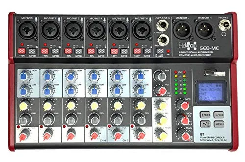 E-Lektron Live Mischpult Mixer SE-8-6-Kanal