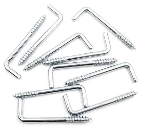 Design61 10x Gerade Schraubhaken Konsolhaken Stahlhaken 40 x 4mm Wandhaken mit Gewinde Einschraubhaken für Wand & Decke Haken zur Befestigung von Seilen Ketten Pflanzen Lampen