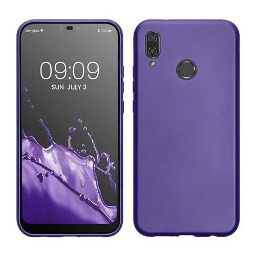 kwmobile Handyhülle für Huawei P20 Lite Hülle - Silikon Case metallisch schimmernd - Schutzhülle Cover - Metallic Blauviolett