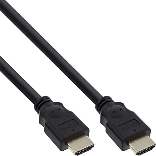 InLine® HDMI Kabel, HDMI-High Speed, Stecker/Stecker, verg. Kontakte, schwarz, 5m