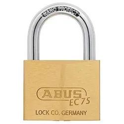 AV-Vorhangschloss 75/60 5 Schl., Messing massiv - Vorhängeschlösser aus massivem Messing mit gehärtetem Stahlbügel, ideal für Spinde und Türen. Dank NANO-PROTECT™-Beschichtung rostfrei und mit doppelter Verriegelung für maximale Sicherheit.