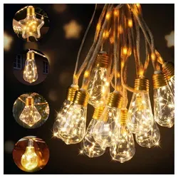 Salcar LED Solarleuchte Lichterkette 10-flammig Warmweiß