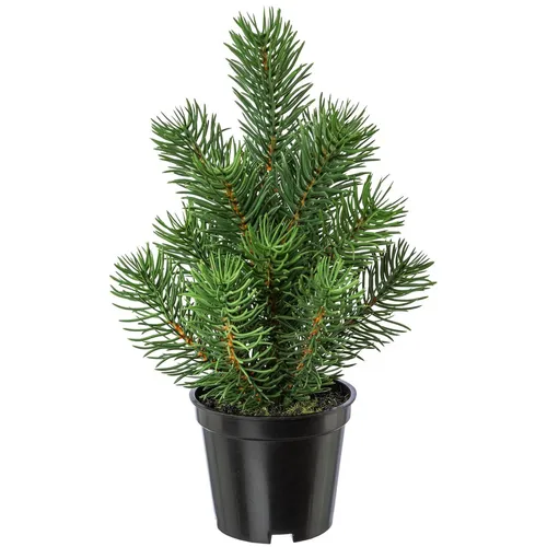 Künstliches Tannenbäumchen im Topf, Tischdeko, Winterdeko, Fensterdeko 22cm GRÜN