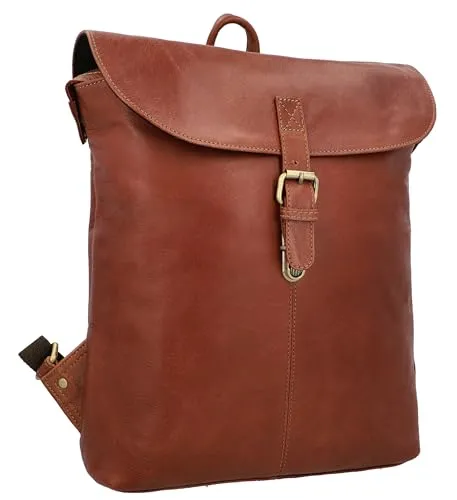 Gusti Leder Cityrucksack Kieran - Eleganter Cityrucksack aus 100% Echtleder mit breiten Schulterriemen für höchsten Tragekomfort und sicherem Doppelverschluss – ideal für den täglichen Gebrauch.