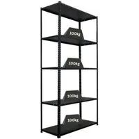 PROREGAL® Schwerlastregal HALDOR 180x90x40 cm - Schwerlastregal mit 5 höhenverstellbaren Stahlböden, je bis 100 kg belastbar. Ideal für Werkstatt, Garage und Büro – robust, platzsparend und korrosionsgeschützt.