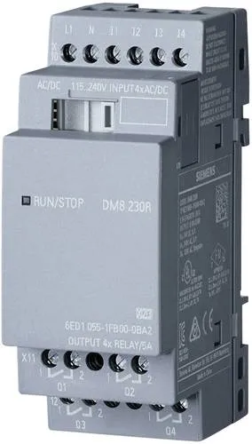 Siemens stlogo Erweiterungsmodul DM8 230R PU I O 230 V - SPS-Erweiterungsmodul für vielseitige Anwendungen, unterstützt 115 V AC/DC und 230 V AC/DC