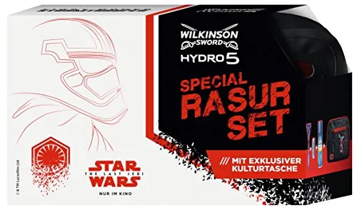 Wilkinson Sword Hydro 5 Rasurset Star Wars, mit Rasierer und 1 Rasierklinge und Protect Rasiergel, 200 ml und Kulturtasche