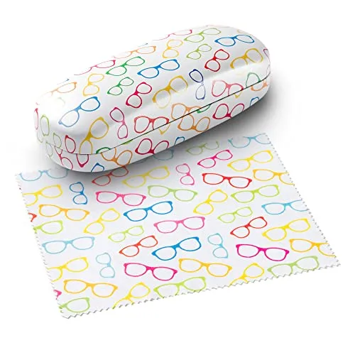 FEFI - Hardcase Brillenetui mit passendem Mikrofasertuch - weiss