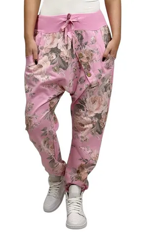 Produktbild Mississhop Boyfriend-Hose Damen Hose Sweatpants Jogginghose Blumen M.130