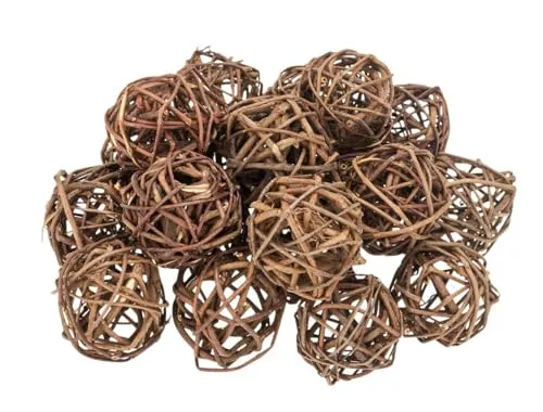 NaDeco Brunch Ball Natur, Durchmesser ca. 6 cm, Set mit 20 Stück | Regenkugel | Rankenkugel | Rattanball | Rattankugel | Rebenhügel | Dekokugel | Dekobälle | Weidenkugel | Weidenbälle | Naturkugel