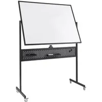 COSTWAY Doppelseitiges mobiles Whiteboard 120 x 90 cm - Präsentation: Doppelseitige, trocken abwischbare Tafel mit magnetischer Oberfläche und 360° Drehung für optimale Nutzung. Inkl. Zubehörset und feststellbaren Rollen für einfache Mobilität.