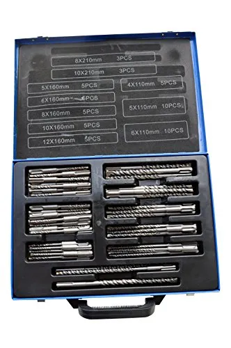 Teiliges SDS Hammerbohrer Set Metallkoffer Steinbohrer Betonbohrer HM-Bohrer 56