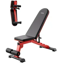 VEVOR Hantelbank Hantelbankpresse – 544 kg belastbar für effektives Ganzkörpertraining - Multifunktions-Hantelbänke für Krafttraining, verstellbar mit 7 Rücken- und 3 Sitzpositionen für individuelles Training im Heim-Fitnessstudio.