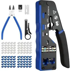 Crimpzange RJ45 RJ11 8P 6P Netzwerk Set CAT6 Stecker 8p6p
