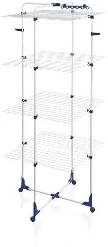 Leifheit Wäscheständer Classic Tower 450 - platzsparend und mobil - Wäscheständer mit 45 m Trockenlänge, klappbar und mit 4 Rollen für einfache Mobilität. Ideal für große Wäschestücke und sorgt für effizientes Trocknen.
