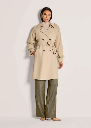 MADELEINE Trenchcoat Eleganter gefütterter Zweireiher Trenchcoat in Longform mit Reverskragen und stilvollen Hornknöpfen