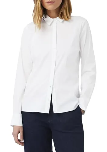 Hemdbluse mit Hemdkragen in Größe 46 - WHITE - Elegante Hemdbluse für Frauen von Comma, taillenbedeckend und mit langem Arm. Der weiche Webstoff sorgt für ein angenehmes Tragegefühl, perfekt für vielseitige Kombinationen.