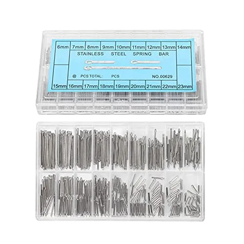 Tocekat 360 Stück Edelstahl Uhrenarmband Splinte, Uhrenstifte Federstege Sortiment, 6-23 mm Armband Cotter Pins Reparatur Werkzeug für Metallarmbandglieder Verwendet Werden