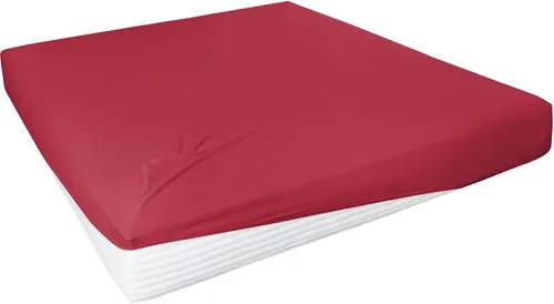 Jersey-Elastan Boxspringlaken rot