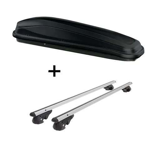 Skibox JUEASY300 300Ltr schwarz + Dachträger VDP004 L für Chevrolet Trax SUV - Praktisches Set mit 300L Skibox und Dachträger für Chevrolet Trax SUV ab '13. Ideal für bis zu 6 Skier, einfach zu montieren und sorgt für mehr Platz im Innenraum. Hochwertige Verarbeitung und edles Design.