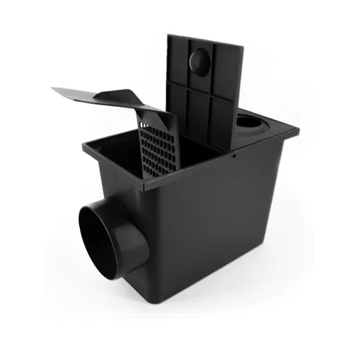 Regensinkkasten Ø50-110mm waagerecht Regenrohrablauf Dachrinnenablauf 110mm Sieb