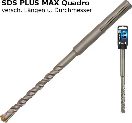 SDS Max Betonbohrer 32 x 1000 mm S4 Quatro - Bohrer-Bits, ideal für präzises Bohren in Beton mit hoher Effizienz und langer Lebensdauer.