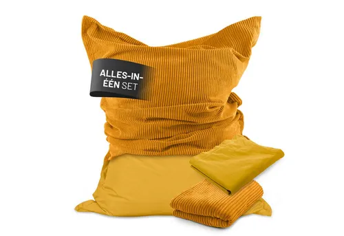 Lumaland Sitzsack Classic XXL All-in-One Set in gelb von Lumaland