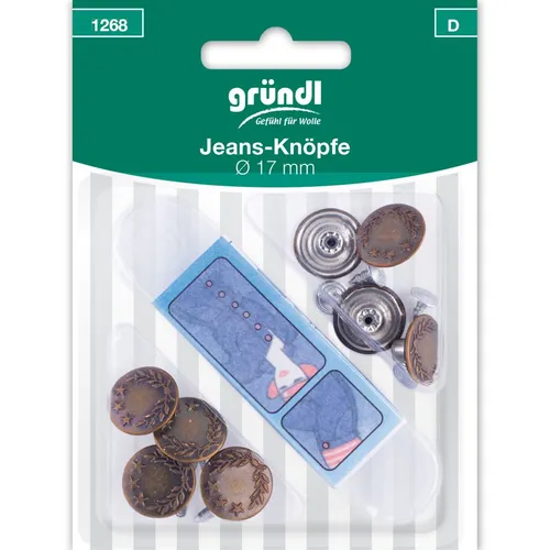 Gründl Jeans-Knöpfe Ø 17 mm 8 Stück