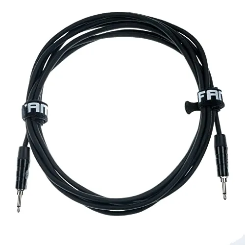 Fame Ultra Professionelles Patchkabel, 0.3 m Miniklinke Instrumentenkabel, PVC Mantel, Vernickelte Kontakte, Wendelschirm, Schwarz, ACC0011488-000