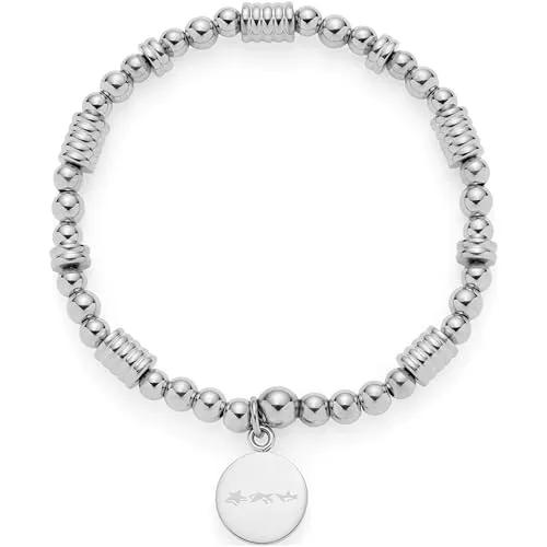 JEWELS BY LEONARDO Armband Elisabeth - Armband für Damen, elastisch und aus silberfarbenem Edelstahl, mit einem modernen Design aus verschiedenen Metallkugeln. Ideal als Schmuck Geschenk für besondere Anlässe.