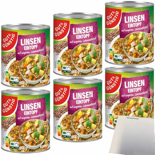 Gut&Günstig Linseneintopf mit magerem Schweinefleisch 6x800g Dose usy Block