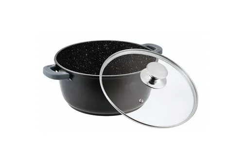 L Kochtopf Suppentopf 36 cm - Antihaft Induktion & Aluguss - Kochtöpfe für alle Herdarten, inklusive Induktion. Mit hervorragender Wärmeverteilung und abnehmbaren, wärmeisolierten Silikongriffen für sicheres Kochen.