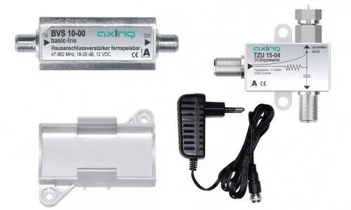 Axing BVS 10-01 CATV Inline-Verstärker SET 20 dB - Sonstige, leistungsstarker Inline-Verstärker für optimale Signalverstärkung und verbesserte TV-Empfangsqualität