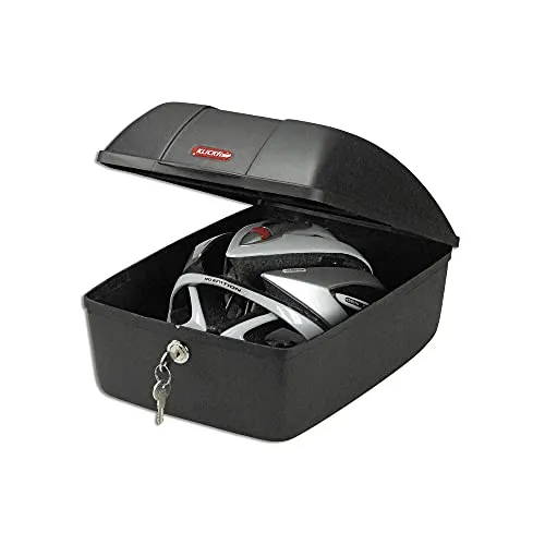 KLICKfix Fahrradtrezor Bike Box 12 L Schwarz - Fahrradtasche mit 12 L Volumen, wasserabstoßend und ideal für Fahrräder mit Gepäckträger. Perfekt für Radsportler, die ihre Wertsachen sicher transportieren möchten.