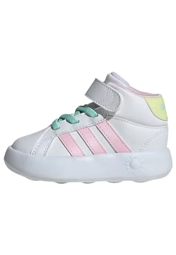 adidas GRAND COURT MID Sneaker Kinder - Sneaker für Babys und Kleinkinder mit weichem Futter und elastischen Schnürsenkeln, ideal für Komfort und einfaches Anziehen.